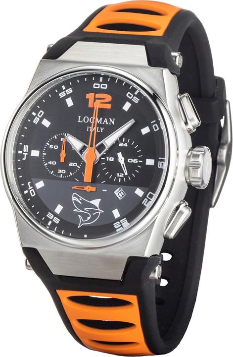 Actual product image Locman Italy Men's Watch Mare black/orange Chrono Ref. 0555 (Chronograph, 44 mm)