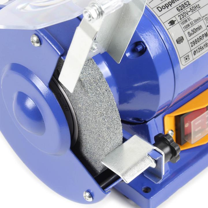 Actual product image Wiltec XPOtool Bench Grinder 150W Grinding Discs Ø 125mm with Coarse and Fine Grinding Disc (Bench grinder, 150 W)