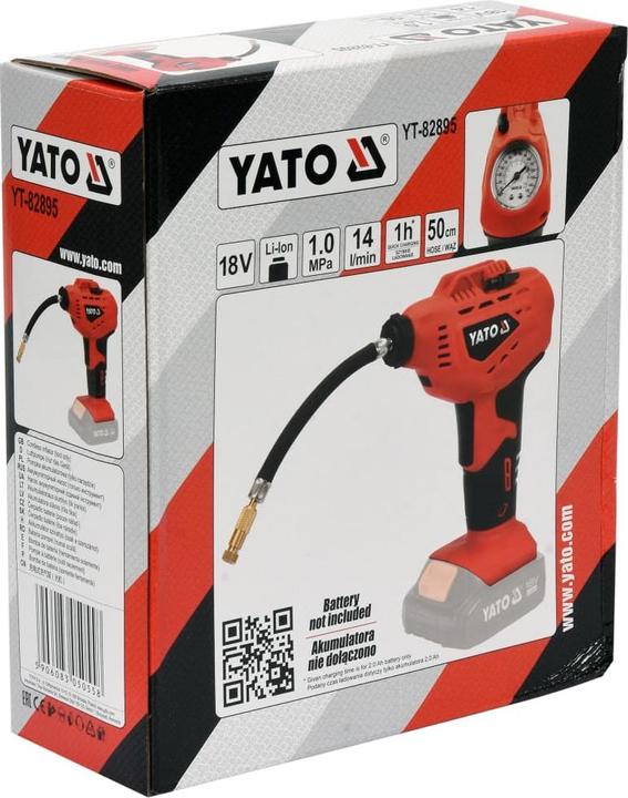 Produktbild Yato Kompresor / Sprężarka Mini 18v Bez Akumulatora I ładowarki (10.40 Bar, 0 l)