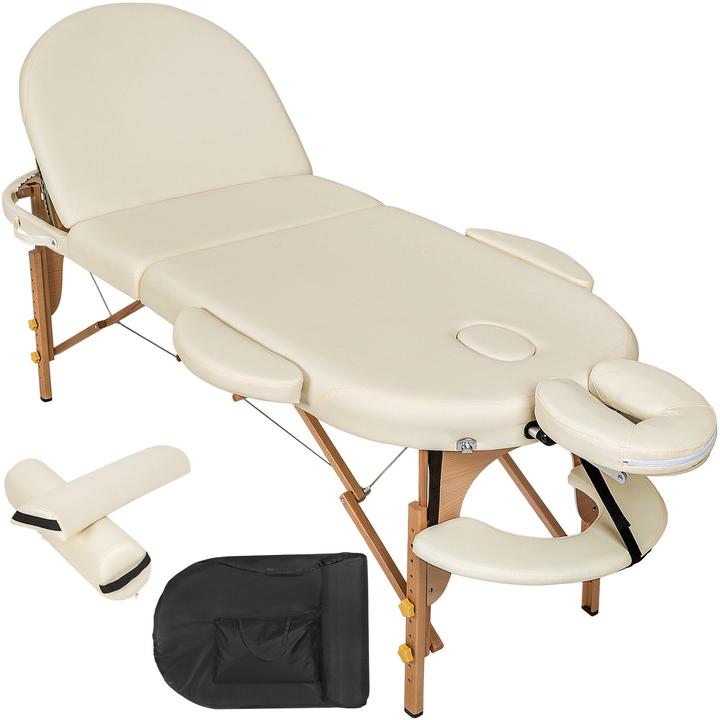 Actual product image tectake Massage table oval with 5 cm padding + rolls