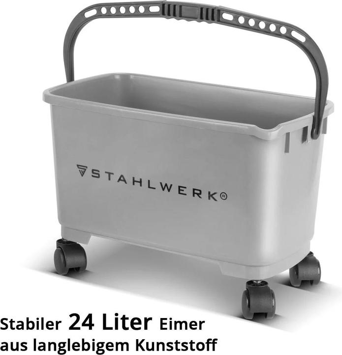 Produktbild Stahlwerk Fliesenwaschset Pro 5 teiliges Fliesenleger Waschset mit 24 l Eimer