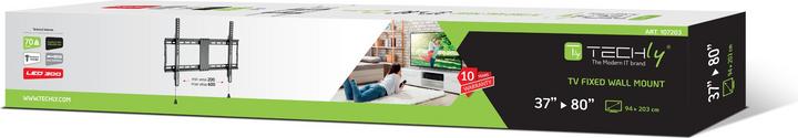 Immagine prodotto Techly Supporto a parete per TV LCD LED 37"-80", nero (Muro, 80", 70 kg)