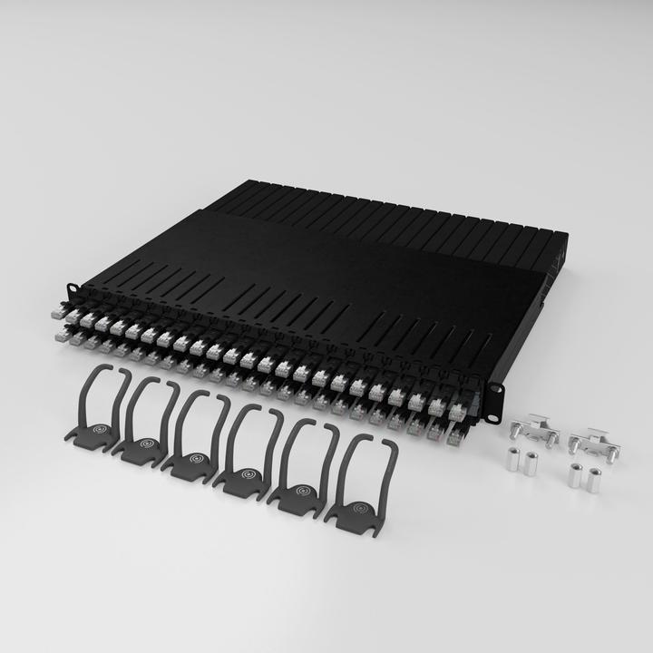 Productafbeelding PATCHBOX één / 8RU / Cat 6A, UTP, 0,8 m, zwart (U/UTP, CAT6a, 0.80 m)