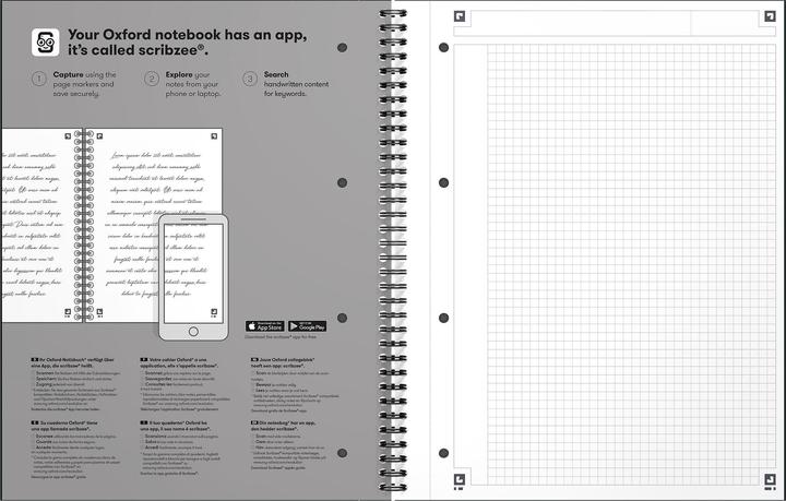Image du produit Oxford Notizbuch (A4, Quadrillé, Couverture rigide)