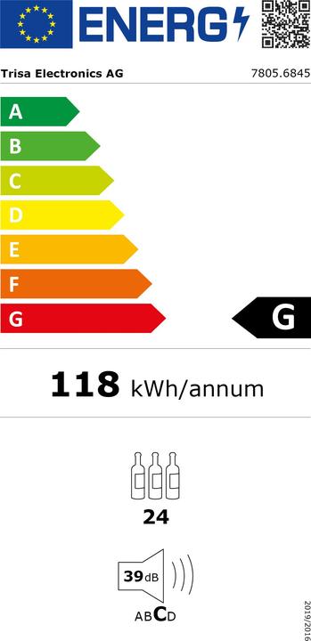 Label énergétique Trisa Einbau-Weinkühlschrank 51 L