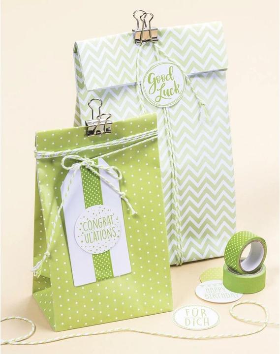 Image du produit Heyda Sac en papier 12 pièces Vert (Pochette cadeau, 12 x)