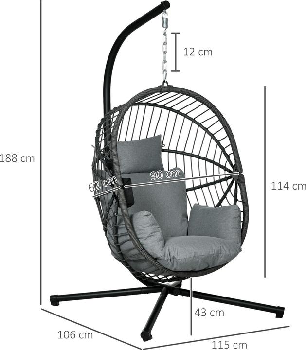 Actual product image Outsunny Hanging chair (120 kg)