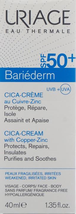 Actual product image Uriage Bariéderm Cica Cream SPF50 Cream (40 ml, 24h cream, SPF 50)