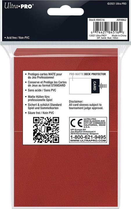 Actual product image Ultra Pro Red PRO Mat Standard