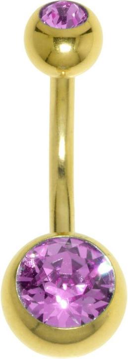 Actual product image Bijouteria Bellypiercing (Surgical steel 316L, PVD coating (gold coloured), Premium crystal)