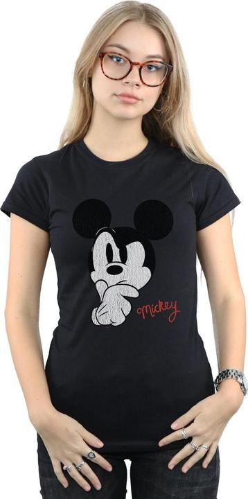 Actual product image Disney Womens/Ladies Mickey Mouse Distressed Ponder Cotton T-Shirt (M)
