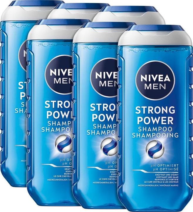 NIVEA Multipack Strong Power pH-Optimal Shampoo (6 Stück) (Flüssiges Shampoo)