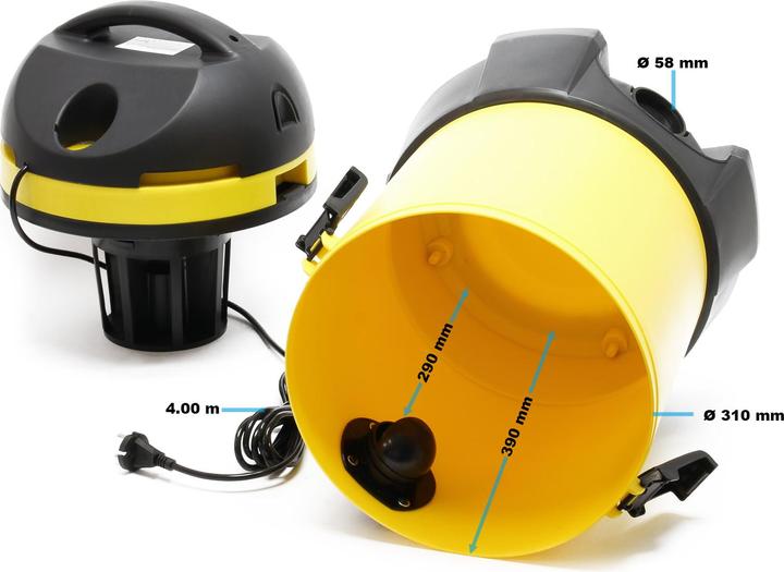 Produktbild Wiltec Industriestaubsauger 1400W 30l Nasssauger Trockensauger Mehrzwecksauger (Nass-Trockensauger)