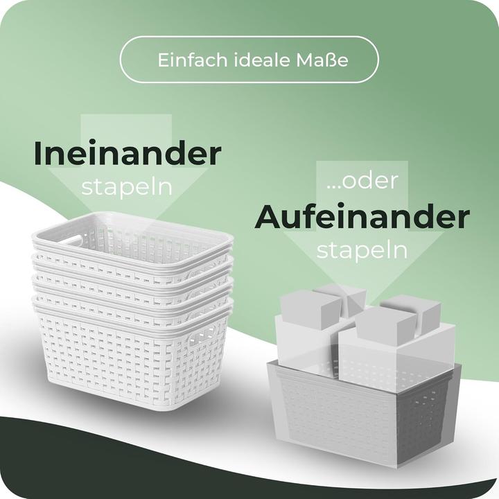 Image du produit Novaliv Aufbewahrungsbox mit Deckel Gross 14L Korb Weiss in Rattan Design Lebensmittelecht Aufbewahrun (14 l)