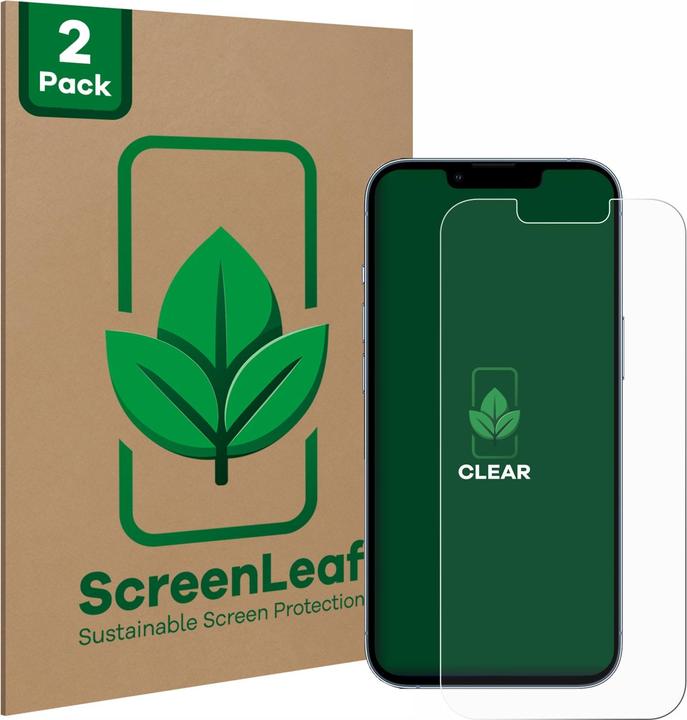 Actual product image ScreenLeaf Protective film sustainable screen protector screen protector film clear transparent (2 Piece, Apple iPhone 13 Pro)