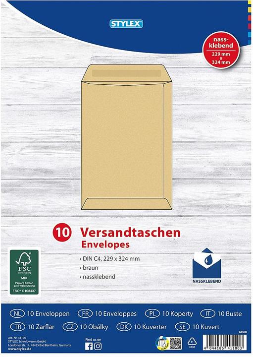 Produktbild Stylex Versandtaschen DIN C4 bra 10St (10 x)