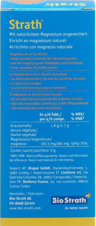 Valori nutrizionali e ingredienti Strath lity + integratore alimentare di magnesio (1 Pezzo/i, Pillole, 90 g)