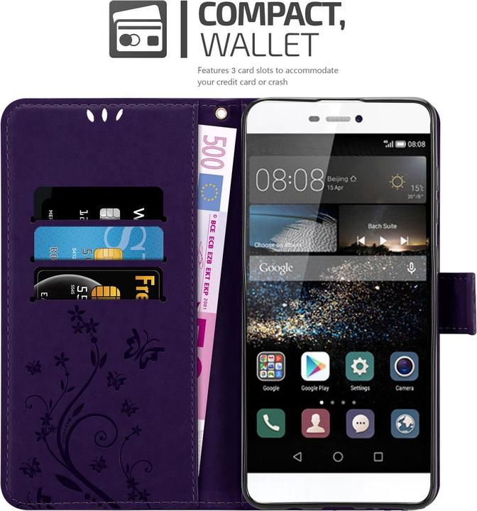 Productafbeelding Cadorabo Bloemen Boekomslag (Huawei P8)