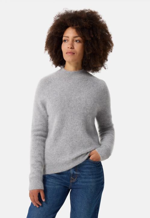 Cash-Mere Brushed Kaschmir Pullover mit kurzem Stehkragen (XS)