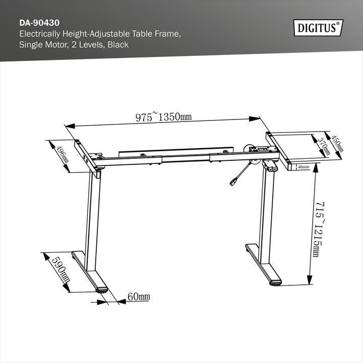 Actual product image Digitus Height-adjustable table frame