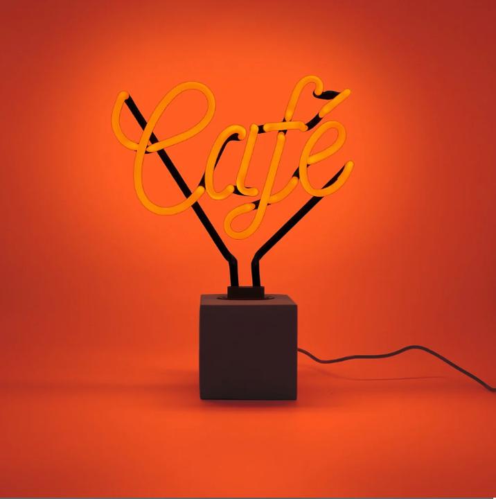 Produktbild Locomocean Glas Neon Tischlampe mit Betonsockel - Café
