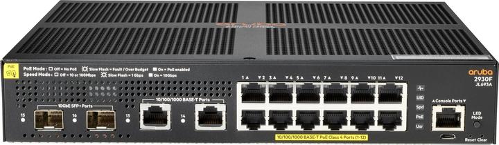 HPE Aruba 2930F 12G PoE+ 2G/2SFP+ Switch (12 Ports)