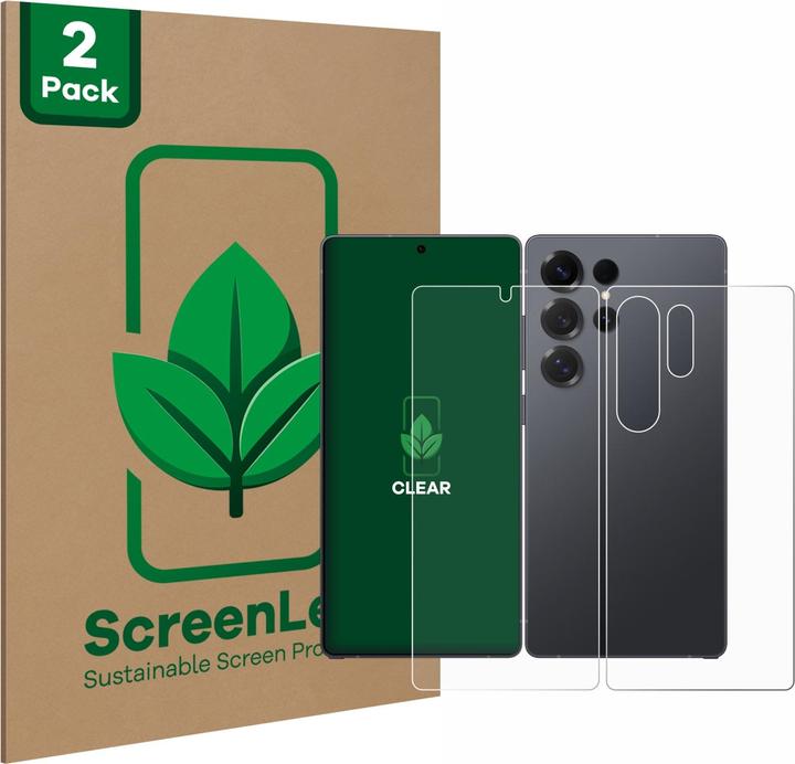 Image du produit ScreenLeaf Film de protection d'écran, Protection d'écran Écologique, Clear, Anti-Rayures (2 pièce(s), Samsung Galaxy S25 Ultra)