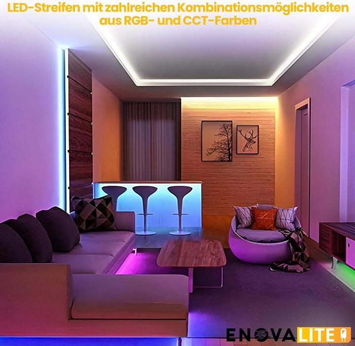 Produktbild Enovalite LED-Streifen (Warmweiss, Mehrfarbig, Kaltweiss, 500 cm, Indoor)
