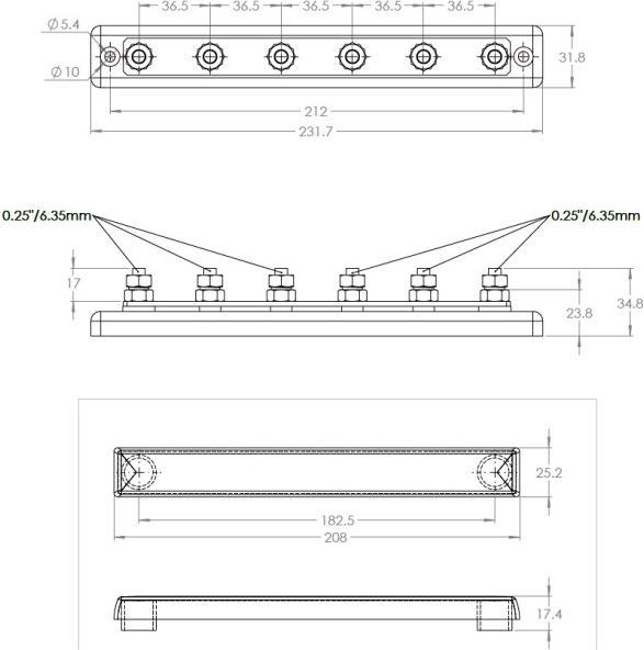 Produktbild Victron Energy Bus bar VBB115060020 Montageplatte