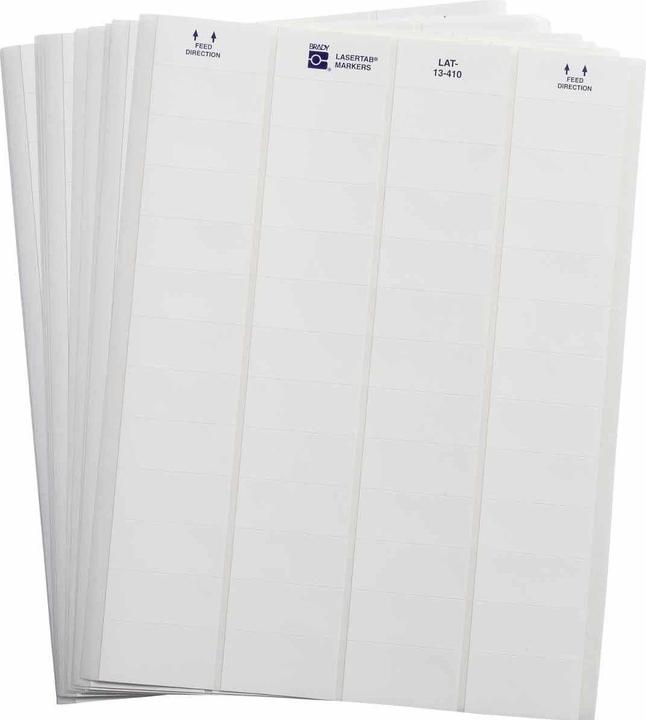 Actual product image Brady LAT-13-410-2.5, polyolefin, white, 47.63 x 21.16 mm, self-destructing, US-Letter, 4-panel (2