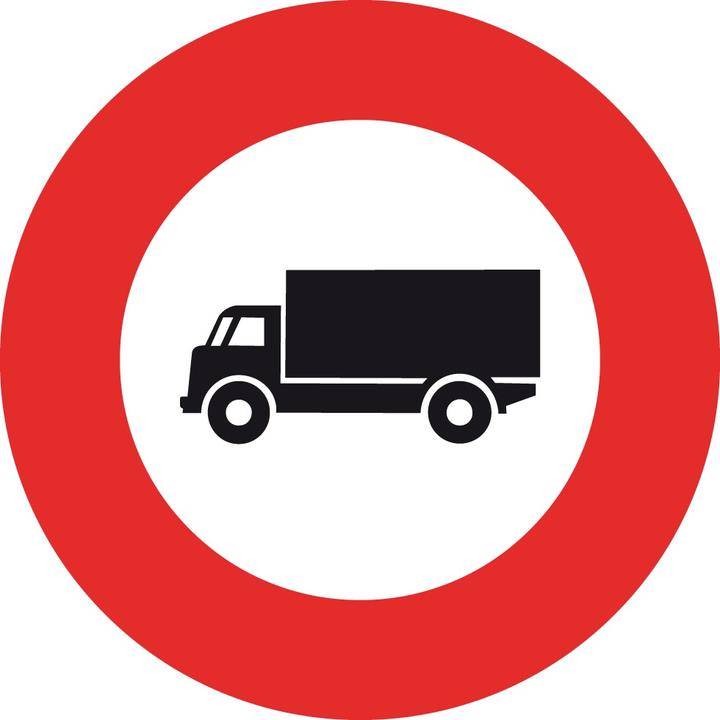 Actual product image Moravia Regulatory signal 2.07, R3, prohibition for lorries