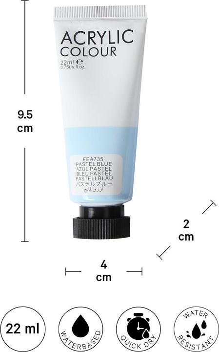 Immagine prodotto I Am Creative Set acrilico Basic (Colorato, Pastello, 176 ml)