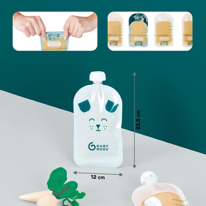 Actual product image Babymoov ISY squeeze bag