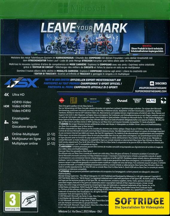 Produktbild Milestone Monster Energy Supercross The Official Videogame 4 (Xbox Series X, Xbox One X, Multilingual)