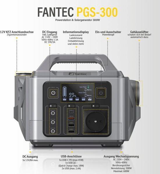 Immagine prodotto Fantec PGS-300 (296 Wh, 3.70 kg)