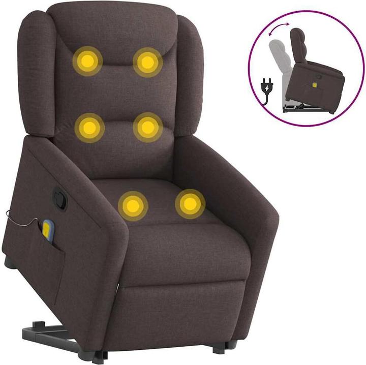 Produktbild VidaXL Massagesessel mit Aufstehhilfe Dunkelbraun Stoff
