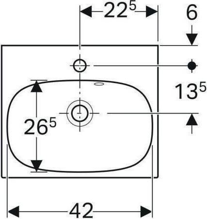 Produktbild Geberit Handwaschbecken Acanto 45 cm wei Keratec 500636018 (382 mm, 450 mm)