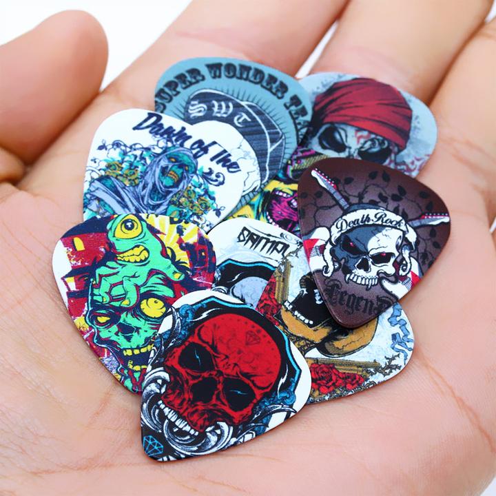 Produktbild JTI Totenkopf-Picks im 10er-Pack - Gitarrenzubehör (10 x, Gitarre, 0.03")