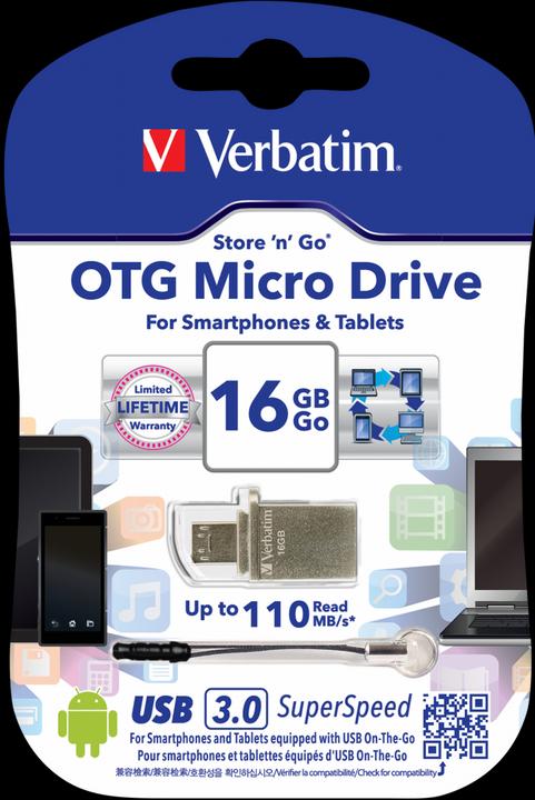 Immagine prodotto Verbatim Store n Go OTG 16GB Micro Drive USB 3.0 (16 GB, USB-A, USB 3.0)
