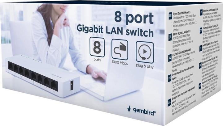 Actual product image Gembird 5-port Gigabt LAN switch (8 Ports)