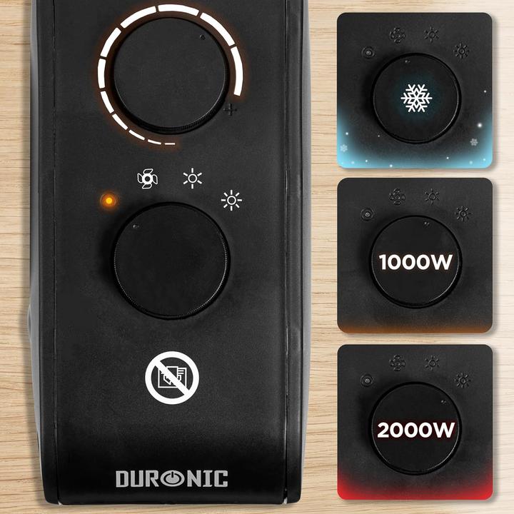 Actual product image Duronic Energiesparender Heizlüfter HV21 mit Überhitzungsschutz (2000 W)
