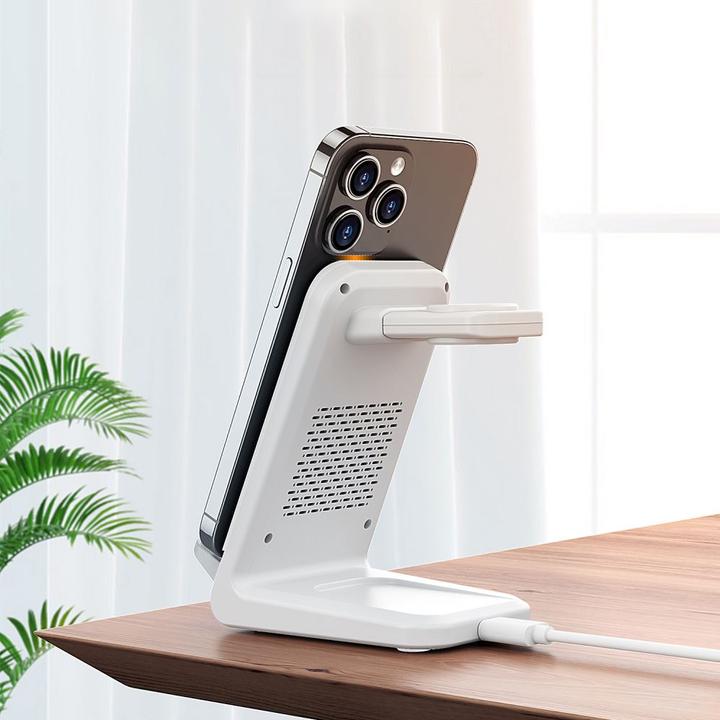Actual product image Choetech T608 15W 4in1 induction charging station - white (15 W)