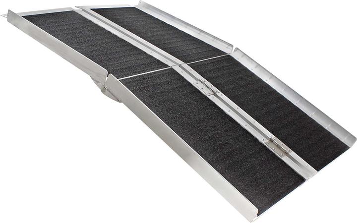 Actual product image Wiltec Wheelchair ramp 2x foldable 244cm 270kg non-slip wheelchair ramp aluminium wheelchair