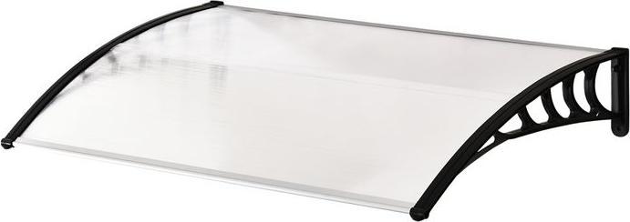 Swisshandel24 Vordach für Haustür Überdachung 89 x 122 cm Haustürdach aus Polycarbonat, Weiss