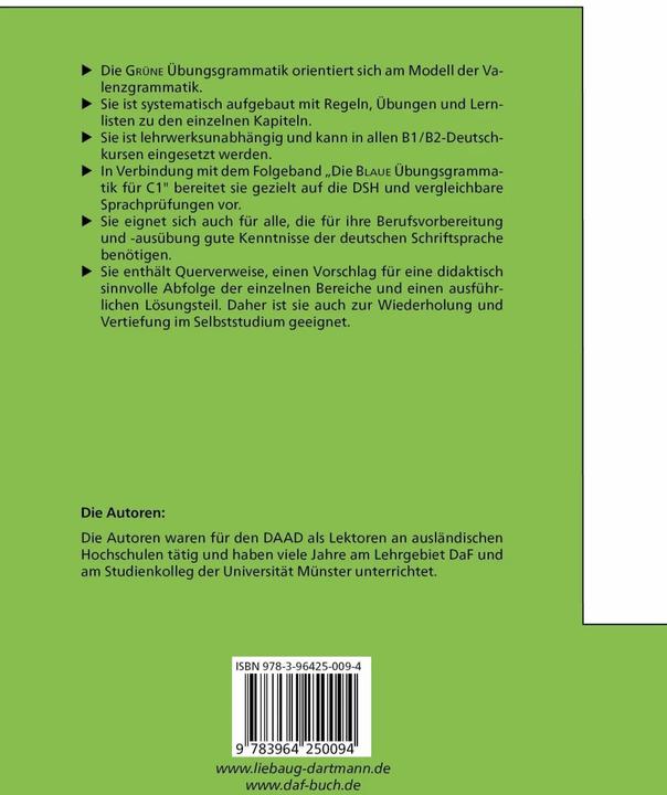 Actual product image Die Grüne. Übungsgrammatik für B1/B2 (German, Erhard G Heilmann, Friedrich Clamer, Helmut Röller, 2022)