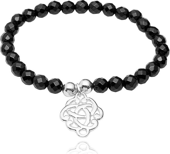 Actual product image Leyda Onyx bracelet with pendant eternal knot silver (Silver 925, Coloured stone)
