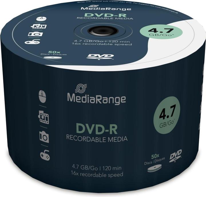 Image du produit MediaRange DVD-R 4.7GB, broche de 50 pièces (50 x)
