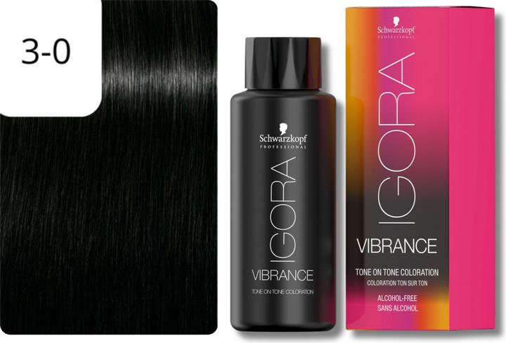 Actual product image Schwarzkopf Professional IGORA Vibrance Hair Tint NEW (3-0 Dark Brown)
