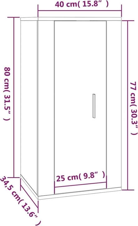 Image du produit VidaXL TV-Wandschrank Weiss 40x34,5x80 cm,Farbe: Weiss,Material