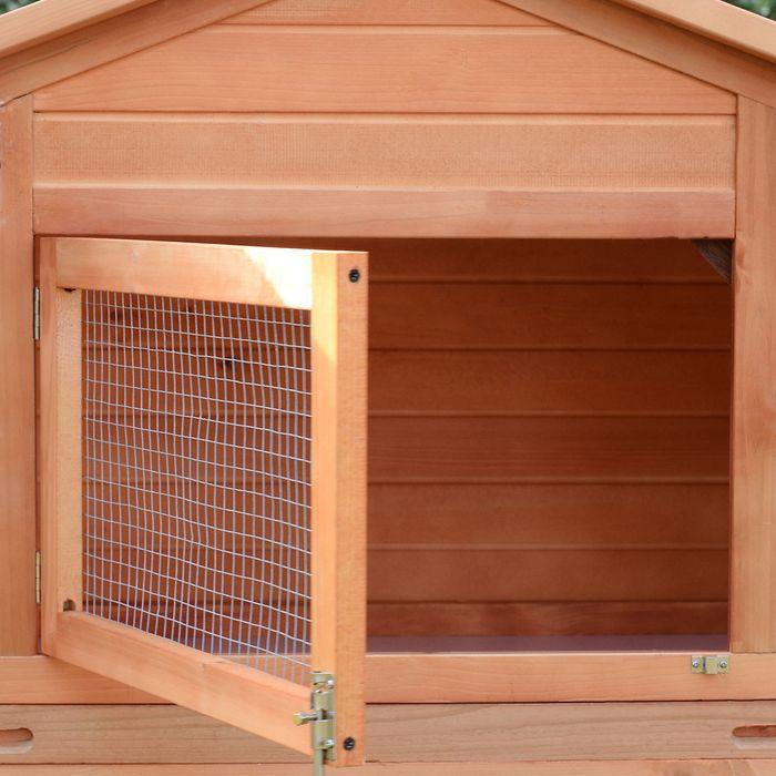 Produktbild Swisshandel24 Kaninchenstall Kaninchenkäfig 100 x 68 x 59cm Kleintierstall mit Freigehege XXL
